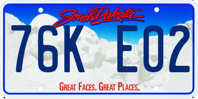 SD license plate 76KE02