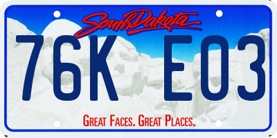 SD license plate 76KE03