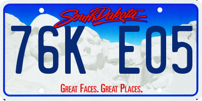 SD license plate 76KE05