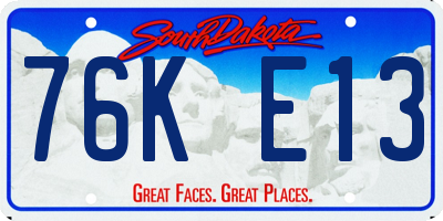 SD license plate 76KE13