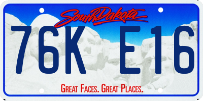 SD license plate 76KE16