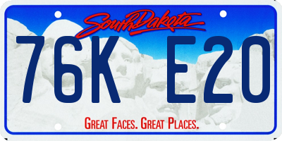 SD license plate 76KE20