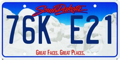 SD license plate 76KE21