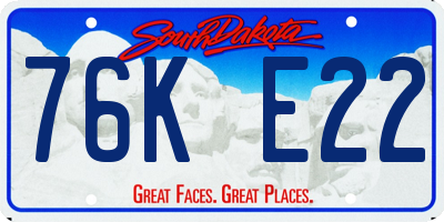 SD license plate 76KE22