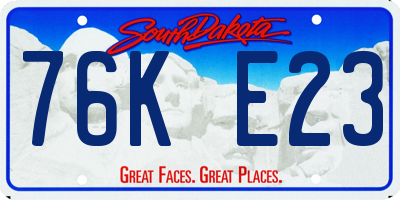 SD license plate 76KE23