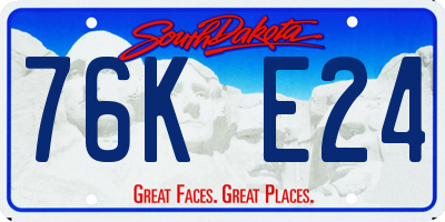 SD license plate 76KE24