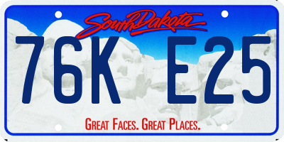 SD license plate 76KE25