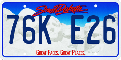 SD license plate 76KE26