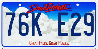 SD license plate 76KE29