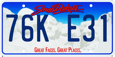 SD license plate 76KE31