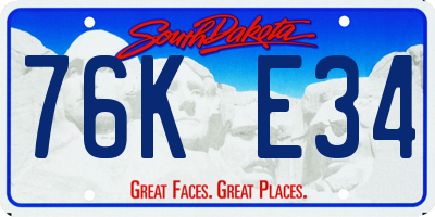 SD license plate 76KE34