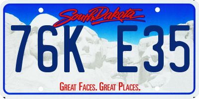 SD license plate 76KE35