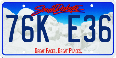 SD license plate 76KE36
