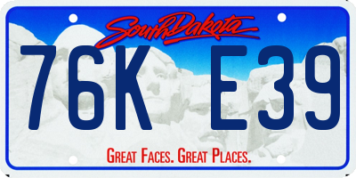 SD license plate 76KE39