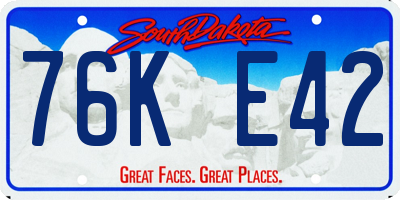 SD license plate 76KE42