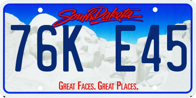 SD license plate 76KE45