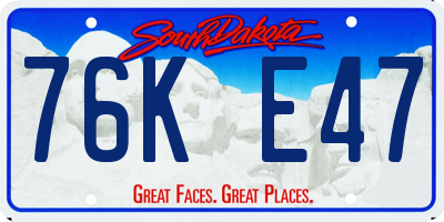 SD license plate 76KE47