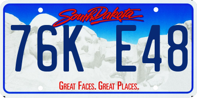 SD license plate 76KE48