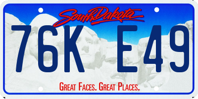SD license plate 76KE49