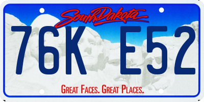 SD license plate 76KE52