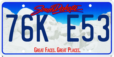 SD license plate 76KE53