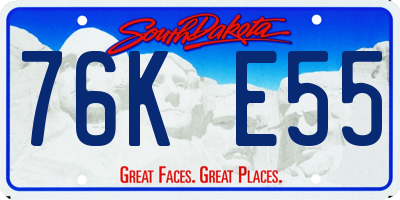 SD license plate 76KE55