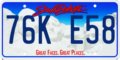 SD license plate 76KE58