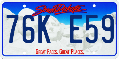 SD license plate 76KE59