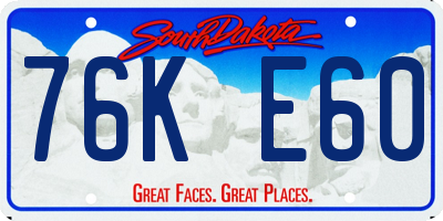 SD license plate 76KE60