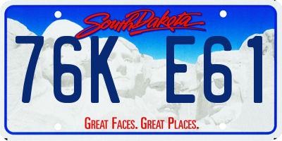 SD license plate 76KE61