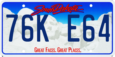 SD license plate 76KE64