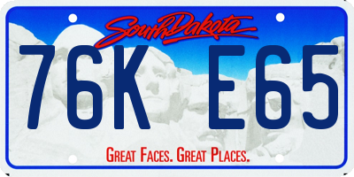 SD license plate 76KE65