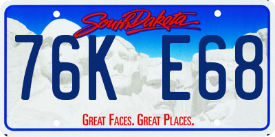 SD license plate 76KE68