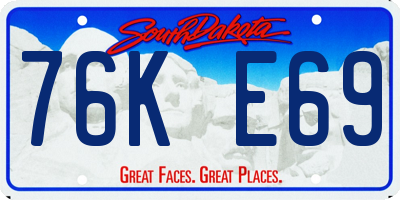 SD license plate 76KE69