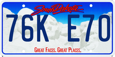 SD license plate 76KE70