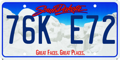 SD license plate 76KE72