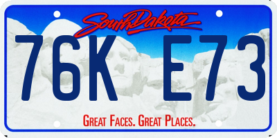 SD license plate 76KE73