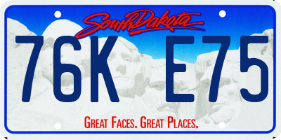 SD license plate 76KE75