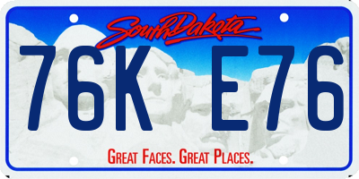 SD license plate 76KE76