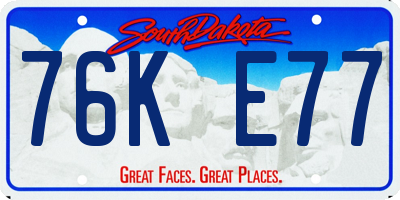 SD license plate 76KE77