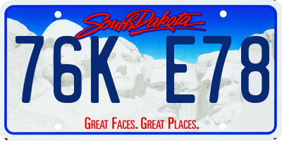 SD license plate 76KE78