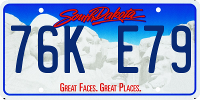 SD license plate 76KE79