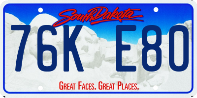 SD license plate 76KE80
