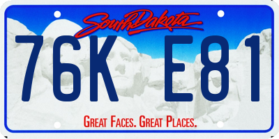 SD license plate 76KE81
