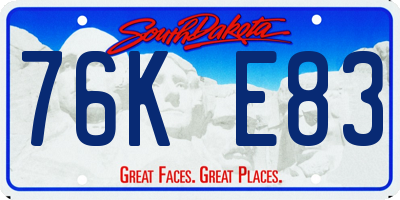 SD license plate 76KE83