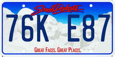 SD license plate 76KE87