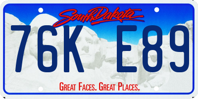 SD license plate 76KE89