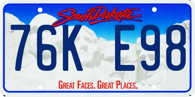 SD license plate 76KE98