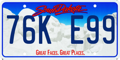 SD license plate 76KE99