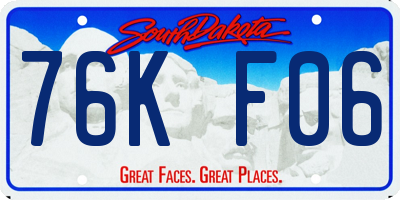 SD license plate 76KF06